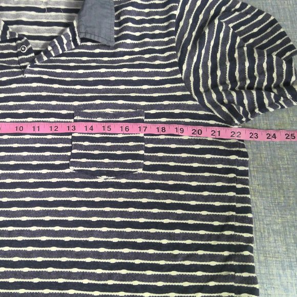 SOL ANGELES Polo Shirt Golf Casual Blue Striped Men's XL - Picture 7 of 8